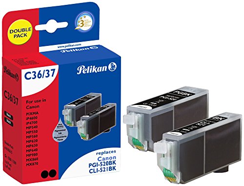 Pelikan Druckpatronen PromoPack C36C37 ersetzt Canon PGI-520BK/CLI-521BK, BK PIG/BK