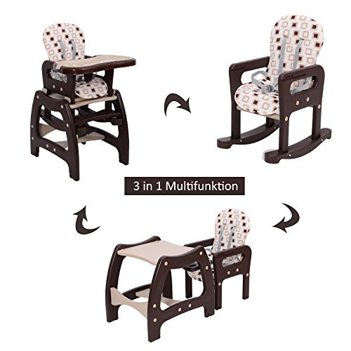 3 in 1 Kinderhochstuhl Kombihochstuhl Multifunktion Babyhochstuhl mit Schaukelfunktion in verschiedenen Farben - 2