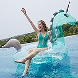 flotador unicornio gigante carrefour Ideal para juegos en la piscina, fiestas en la piscina y playa. tumbarse en él, mantenerse fresco y disfrutar del sol.
