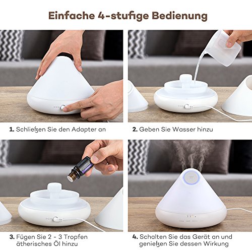 TaoTronics Aroma Diffuser 300ml mit Kerzenlicht Ätherisches Öl Diffuser Luftbefeuchter Triple Mist Outlet Design, 7 Farbewechsel, Touch Control, Timer - 8