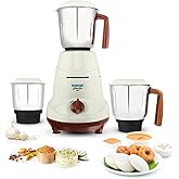 Borosil Home Star Mixer Grinder, For Wet/Dry Mixing & Grinding, 500 Watts, 3 Stainless Steel Jars(1.2 L Blending Jar, 800 ml Dry/Wet Grinder, 400 ml C