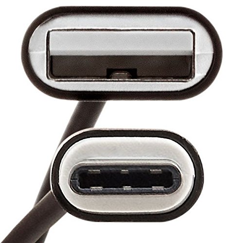 [Saxonia®] 1 m USB-C Ladekabel u Datenkabel auf USB 3.0 Premium High Speed Kabel, Nylon Schwarz - 2