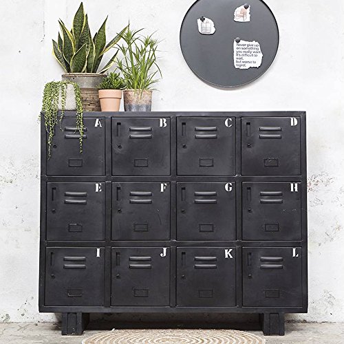 Industrie Design Kommode Aufbewahrungsschrank 12 Türen Metall Schrank