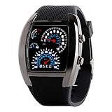 Internet Mode Aviation Turbo Dial Blitz LED Watch Geschenk Mens Lady Sport Auto Meter