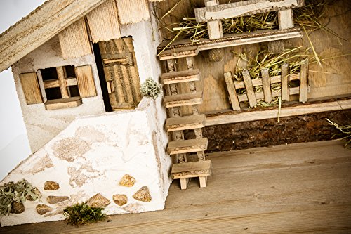 Holz und Gartentrends Weihnachtskrippe Krippe Krippenstall Weihnachten Weihnachtskrippen Tischkrippen Krippenfiguren (Weihnachtskrippe W03)