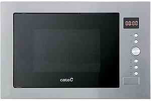 CATA - MC 32 DC - Four à micro-ondes en acier inoxydable anti-empreintes - Modèle encastrable - 900 W avec 5 niveaux de puissance et gril de 1100 W - Minuteur jusqu'à 95 minutes - 32 L