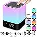 Produktbild Nachttischlampe mit Bluetooth Lautsprecher, Swonuk USB Wiederaufladbar Touchlampe mit 12/24H Digital Wecker, Dimmbar, Freisprechen, MP3-Player, Lautsprecher, mit SD Karte, USB und Bluetooth