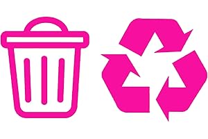 HATCHERABILIA Bin and Recycle Decals Waterproof Bin Decoration - Wheelie Bin Stickers - Kitchen Wall Art - Office Pub Cafe Recycling Labels (Pink, Extra Large)