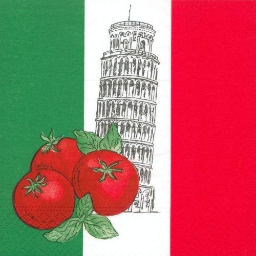 Servietten "ITALIEN / ITALIA" (33 x 33 cm / 3-lagig - 50 Stück) XXL - PACK