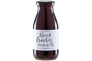 Hawkshead Relish Company Black Garlic Ketchup - Handmade with Black Garlic Balsamic Vinegar Onions and Spices | Preservative & Gluten-Free | Suitable for Vegetarians & Vegans - 310g