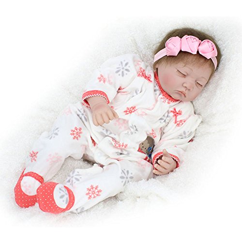 Newborn Dolls that Look Real Sleeping Soft Vinyl Reborn Babies 22 Inch Lifelike Baby Gift