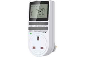 LUMEXA UrbanLuxe Digital Security Timer Plug Socket with 10 ON-Off Programs, Electrical Timer Plug with LCD Display, Security Random Mode, Suitable for Home Appliances (240V/13A/3120W)