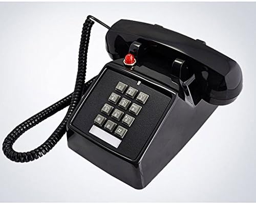 Xuan - worth having Button Type Telephone Retro Household Landline Wired American Mechanical Ringing Black