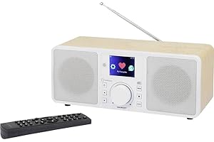 Radio Dab Renkforce RF-IRDAB-RETRO1 Dab+, FM, Internet AUX, Bluetooth, WiFi, LAN, Radio Internet Compatible DLNA Bois