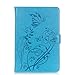Price comparison product image iPad Mini 4 Case, Conber Slim Lightweight Leather Stand Cover Case with Smart Auto Wake / Sleep Function, iPad Mini 4 Tablet Premium PU Leather Wallet Flip Case with Card Holder, Elegant Vintage Pressed Embossed Butterfly and Tree Fashion Pattern Design Shockproof Protective Shell Case Cover for Apple 7.9 Inch iPad Mini 4 - Blue