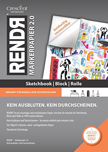 Crescent Karton CO Papier Rendr No Show durch flach Liegen Sketch Book 3,5 x 14 cm, 32 Blatt - 4