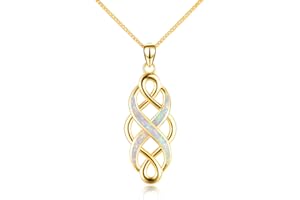 YFN Celtic Knot Halskette Erstellt Opal Anhänger Sterling Silber Infinity Love Schmuck