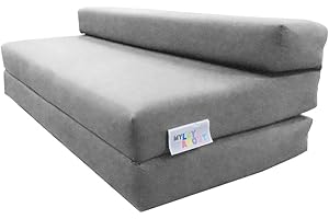 MyLayabout Double | 2 Seater | Kids Z Bed/Chair bed/Fold up bed | Available in 10 colours (Silver-Grey)