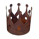  Edelrost Krone für den Garten  Metall  Rostoptik  zum Bepflanzen oder Dekorieren mit Boden  15x15 cm