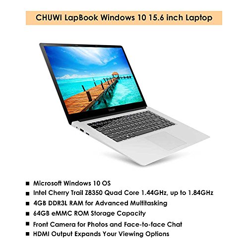 CHUWI LapBook 15 6 inch Windows 10 FHD Screen Notebook Intel Cherry Trail Z8350 Quad Core 1 44GHz 4GB RAM 64GB ROM 10000mAh Battery HDMI WiFi UK Plug 