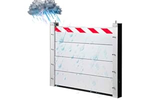 Barrera Antiinundaciones de Aleación de Aluminio Protector de Barrera Contra Inundaciones para Puerta Kit de Barrera Contra Inundaciones Reutilizable de Tamaño Personalizado HXQSL(113x20cm)