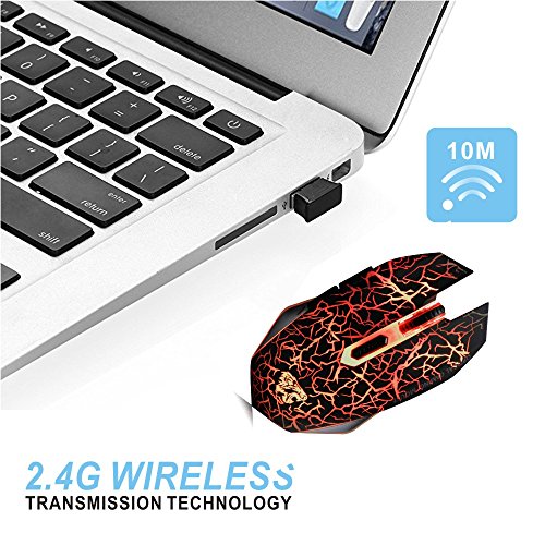 M2 kabellos wiederaufladbar Gaming Maus Optische geräuschlos Mäuse mit Nano Empfänger 6 Tasten für Mac Notebook Desktop Laptop - 3