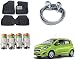 Auto Pearl Premium Quality Car Accessories Combo of Car Floor Foot Mats 3D Black. & Car Tyre Air Alert Valve Cap Set of 4 Pcs. & Full Steel Towing Tow Cable 2000kgs 6mm Heavy Duty 4Mtr. For Chevrolet Beat Type-2 RS.2089.00
