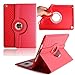 Produktbild Hülle für Neu iPad 9,7 Zoll 2017, elecfan® 360 Grad rotierende Schutzhülle mit Standfunktion Auto aufwachen / Schlaf Funktion und Einstellbarem Blickwinkel Funktion Schutzhülle für Apple iPad 9.7 Inch 2017 (2017 New iPad, Rot)