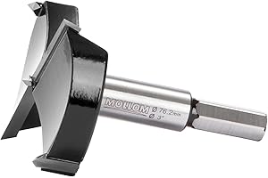 MOLLOM 76,2mm (3") Forstner Trapano per Lavorazione del Legno Precisa con Duro Carburo YG8 Spessore di 2,0mm, Questo Attrezzo Tagliacerniere è Ideale per Legno Duro, Plastica, Compensato