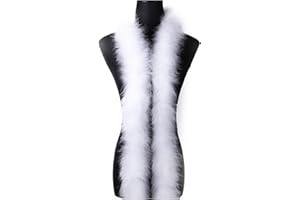 WANGRUIDA 2 Yards 50G Fluffy Marabou White Feather Boa for DIY Craft Sewing Trim Home Wedding Party Christmas Decoration