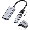 Hagibis USB 3.0 Video Capture Card HDMI to USB/USB C 1080P HD 60fps Live and Record Video Audio Game Grabber MS2130 Chip for Switch Xbox PS4/5 Live Broadcast, Gaming, Streaming