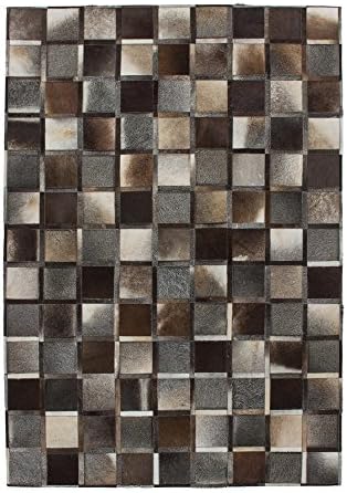 Modern carpet tapis Design Rug Lavish 410 Grau 100% Leder 160x230cm