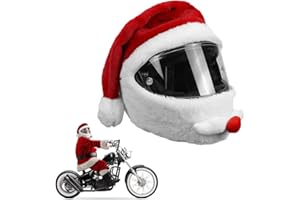 IXYHKB Santa Helmet Cover per Motocicletta, Copricasco Babbo Natale in Peluche, Cappello da Babbo Natale, Rosso, Universale