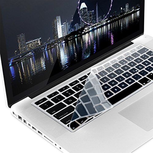 kwmobile Tastaturschutz Apple MacBook Pro 13" 15" (ohne Retina) / iMac Keyboard - QWERTZ Silikon Laptop Tastaturfolie - Notebook Tastaturschutzfolie Schwarz Grau