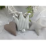 3 tlg.Deko-Set, Herz-Krone-Stern, in taupe/sand/weiß