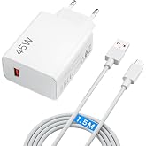 Cargador R&aacute;pido USB-C 45W para Xiaomi, Compatible con Redmi Note 15/14 Pro 5g, Note 15/14 5,g, Poco M8 5g, Poco X7/M7 Pro 5.g