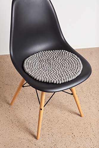 myfelt A-SA-018-036 Carl Filzkugel Sitzauflage/Stuhlauflage, Schurwolle, grau, 36 x 36 x 1.5 cm - 3