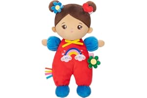 OUOZZZ Poupée de Chiffon Fille, Poupee Bebe,Mignon Jouet en Peluche Bébé Douce Poupée,Cadeau Jouet Fille 1 2 3 4 an,Poupée Marron,25cm