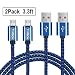 Produktbild Micro USB Kabel, TYJTECH 2-Pack 3.3ft/1m Micro USB Schnellladekabel Geflochtenes Kabel High Speed Sync für Android Smartphones, Samsung Galaxy, HTC, Huawei, Sony, Nexus, Nokia, Kindle und mehr (Blau)
