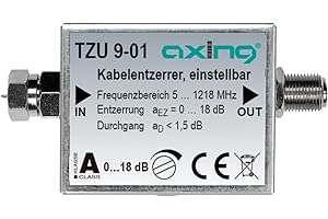 Axing TZU 9-01 Kabelentzerrer 5-1218 MHz CATV Kabelfernsehen DVB-C DVB-T einstellbar