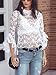 Produktbild Swallowuk Oberteil Damen Sexy Einfarbig Lange Ärmel Aufflackernhülse Bluse Spitze Perspektive T-Shirt Tops Shirts Langarmshirt (L)