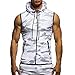 Produktbild OSYARD Herren Sommer Kapuzenweste Tops, Männer Weste Casual Bluse Camouflage Print mit Kapuze ärmellose Tankshirt Muscle Gym Outdoor Sport Vest Tank Top Lässig Jacke mit Reißverschluss