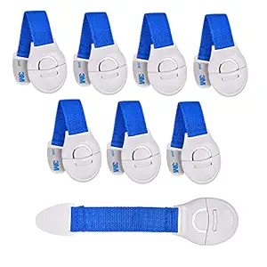 KitschKitsch 8pcs Baby Infant Child Proofing Safety Locks Latches Door Cupboard Cabinet Fridge Drawer Locks (Blue)