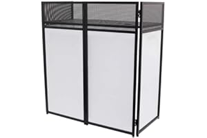 TEK audio Compact Lightweight Foldable DJ Booth DB750 included carrying bag and Interchangeable white or black Panels