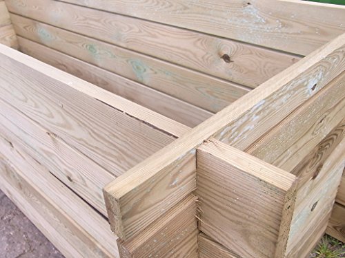 stabiler Holzkomposter Komposter Kompostbehälter Hochbeet 195 x 85 x 52 cm - 3