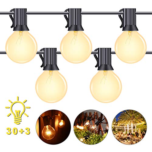 Catena di Lampadine, GEEDIAR G40 Catene Luminose Esterno, 30ft/9.5m, Illuminazione Giardino Luci Stringa Lampadina con 30 Bulbi