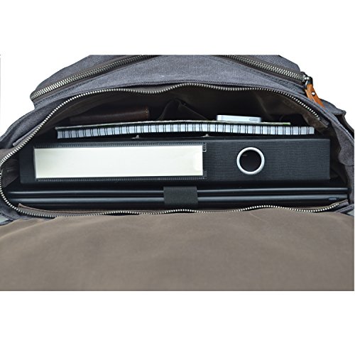 Estarer Umhängetasche / Laptoptasche 15.6 Zoll für Arbeit Uni aus Canvas Grau Updated - 3