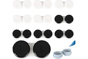 JUGUTA Pack of 10 Contact Lens Containers, Contact Lenses Case, Lens Container, Colourful Contact Lens Case, Glasses Case, Portable, Travel Contact Lens Case Set, for Home and Rice