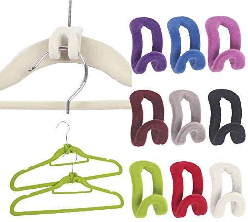 Blue Vessel 10pcs kreativer Mini Beflockung Kleiderbügel Einfacher Haken Wandschrank -Organisator - 3