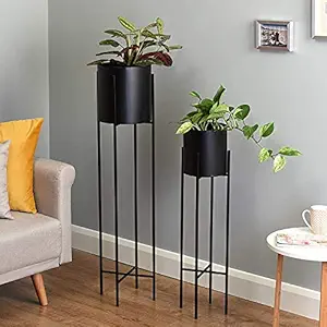 Zain Decor Home Decorative Tall Metal Plant Stand Planter Set of 2